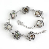 Natural Silver Plated Abalone Bracelet Bangle for Women