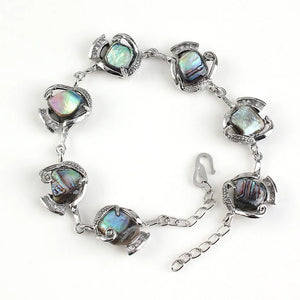 Natural Silver Plated Abalone Bracelet Bangle for Women