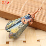 Rose Rock Crystal Stone Wire Pendant Jewelry