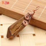 Rose Rock Crystal Stone Wire Pendant Jewelry