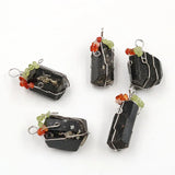 Silver Plated Wire Wraped Tourmaline Point Pendant Jewelry