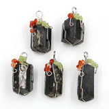 Silver Plated Wire Wraped Tourmaline Point Pendant Jewelry
