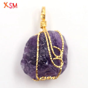 Rose Amethyst Wire Wrapped Pendant Jewelry
