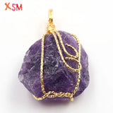 Rose Amethyst Wire Wrapped Pendant Jewelry