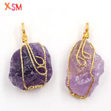 Rose Amethyst Wire Wrapped Pendant Jewelry