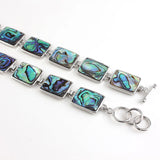 Silver Plated Abalone Rectangle Bracelet Gift For Women