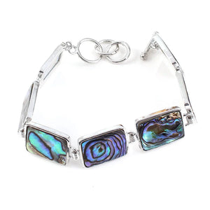 Silver Plated Abalone Rectangle Bracelet Gift For Women