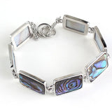 Silver Plated Abalone Rectangle Bracelet Gift For Women