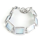 Silver Plated Abalone Rectangle Bracelet Gift For Women
