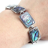 Silver Plated Abalone Rectangle Bracelet Gift For Women
