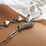 925 Silver Love Heart Bracelet Women Beads Chain Tassel Charm Wedding Jewelry