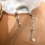 925 Silver Love Heart Bracelet Women Beads Chain Tassel Charm Wedding Jewelry