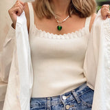 Green Glass Heart Pendant Chokers Necklace