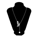 Personality Pearl Pendant Butterfly Necklace for Women