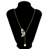 Personality Pearl Pendant Butterfly Necklace for Women