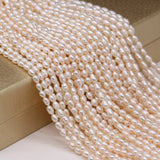 Natural Freshwater Pearl Rice Beads 3-3.5mm DIY Jewelry Accessories Gift