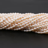 Natural Freshwater Pearl Rice Beads 3-3.5mm DIY Jewelry Accessories Gift