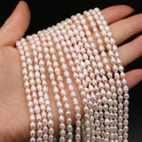 Natural Freshwater Pearl Rice Beads 3-3.5mm DIY Jewelry Accessories Gift
