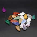 2pcs Natural Stone Leaf-shaped Jewelry Pendant Making DIY Necklace Bracelet Gift