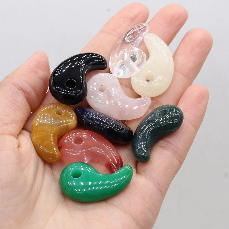 2pcs Natural Stone Leaf-shaped Jewelry Pendant Making DIY Necklace Bracelet Gift