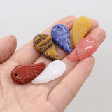 2pcs Natural Stone Leaf-shaped Jewelry Pendant Making DIY Necklace Bracelet Gift