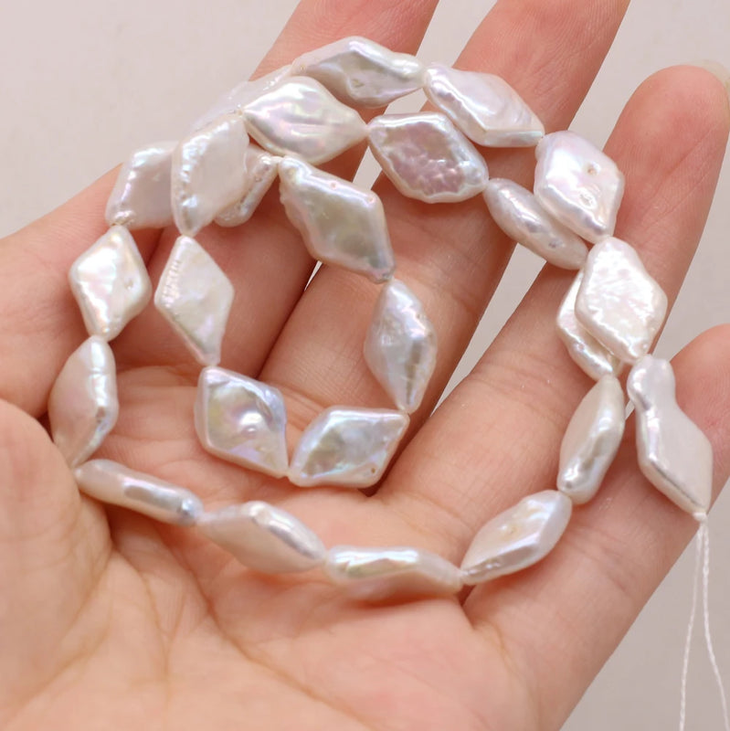 Natural Baroque Pearl Beads Rhombus Shape Loose Pearl Bead for Jewelry Making