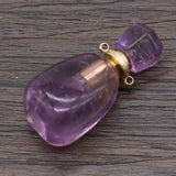 Amethyst Perfume Bottle Pendant for DIY Jewelry Gift