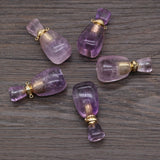 Amethyst Perfume Bottle Pendant for DIY Jewelry Gift