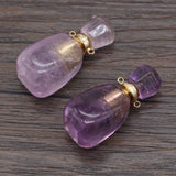 Amethyst Perfume Bottle Pendant for DIY Jewelry Gift