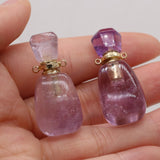 Amethyst Perfume Bottle Pendant for DIY Jewelry Gift