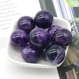 Natural Stone Amethyst Ball DIY Necklace Bracelet Jewelry 25MM