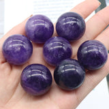 Natural Stone Amethyst Ball DIY Necklace Bracelet Jewelry 25MM
