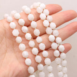 8mm Moonstone Round Faceted Bead DIY Necklace Bracelet Gift