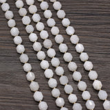 8mm Moonstone Round Faceted Bead DIY Necklace Bracelet Gift