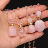 Natural Stone Semi-precious Stones Necklace, Powder Crystal Perfume Bottle