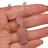 Natural Stone Semi-precious Stones Necklace, Powder Crystal Perfume Bottle