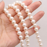 Natural Freshwater Pearl Round Beads DIY Necklace Bracelet Jewelry