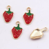 Alloy Strawberry Charms 20*10mm 100pcs for Jewelry Making DIY
