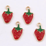 Alloy Strawberry Charms 20*10mm 100pcs for Jewelry Making DIY