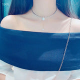 Crystal Rhinestone Choker Necklace with Simulated Pearl Bridal Accessory