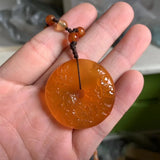 Yellow Agate Stone Pendant Natural Gemstone Necklace for Woman