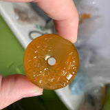Yellow Agate Stone Pendant Natural Gemstone Necklace for Woman
