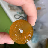 Yellow Agate Stone Pendant Natural Gemstone Necklace for Woman