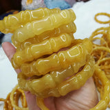 Yellow Calcite/Jades Stone Beads Bracelet Natural Stone Bangle