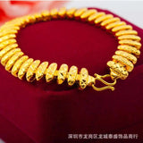 Yellow Carved Flower Women's Bracelet Short Chain Plated Bracelet