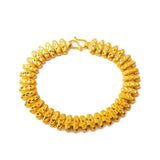 Yellow Carved Flower Women's Bracelet Short Chain Plated Bracelet