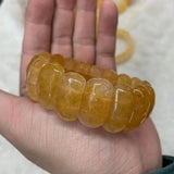 Yellow Jade Stone Bracelet Natural Gemstone Bangle