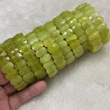 Yellow Lemon Jade Stone Beads Bracelet Natural Gemstone Jewelry Bangle
