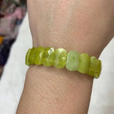 Yellow Lemon Jade Stone Beads Bracelet Natural Gemstone Jewelry Bangle