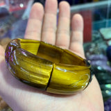 Yellow Tiger Eye Beads Bracelet Natural Gem Stone Bangle